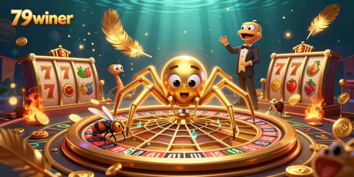 Engage with the thrilling world of 79winer's gambling scene featuring vibrant 3D casino elements.