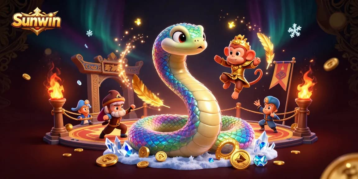 Engage with Sunwin's vibrant world of gambling amidst dynamic casino elements and characters.