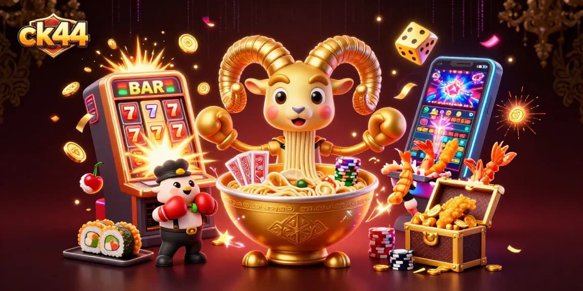 Engage in winning strategies at ck44, featuring a vibrant casino scene with animated characters and lively elements.