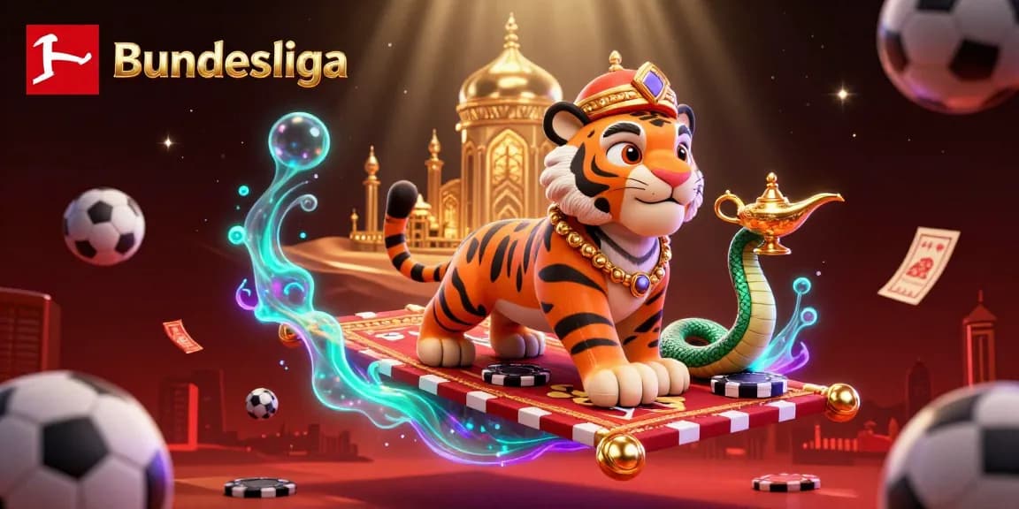 Experience the thrilling Bundesliga sports betting action with dynamic characters and vibrant elements.