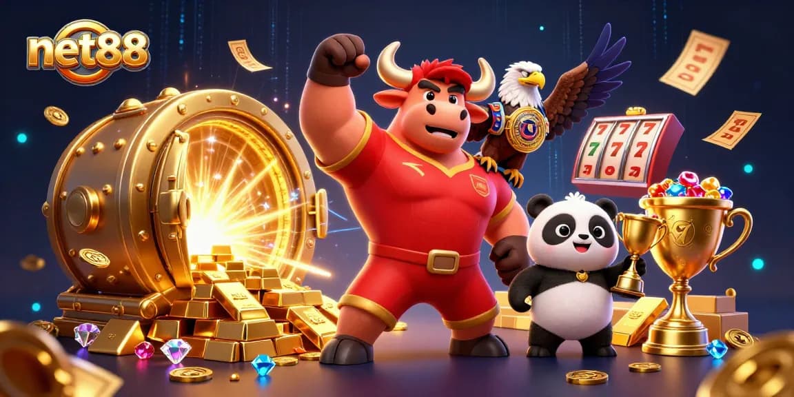 Win big with net88's exciting slot games featuring dynamic casino elements and vibrant characters.