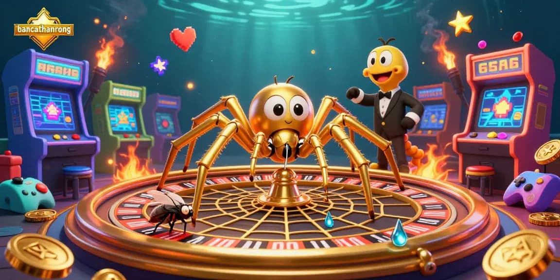 Bettors engage with bancathanrong as the spider spins a roulette web, creating excitement.