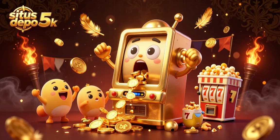Engage with situs depo 5k as you watch golden slot machines hitting jackpots and pouring coins!