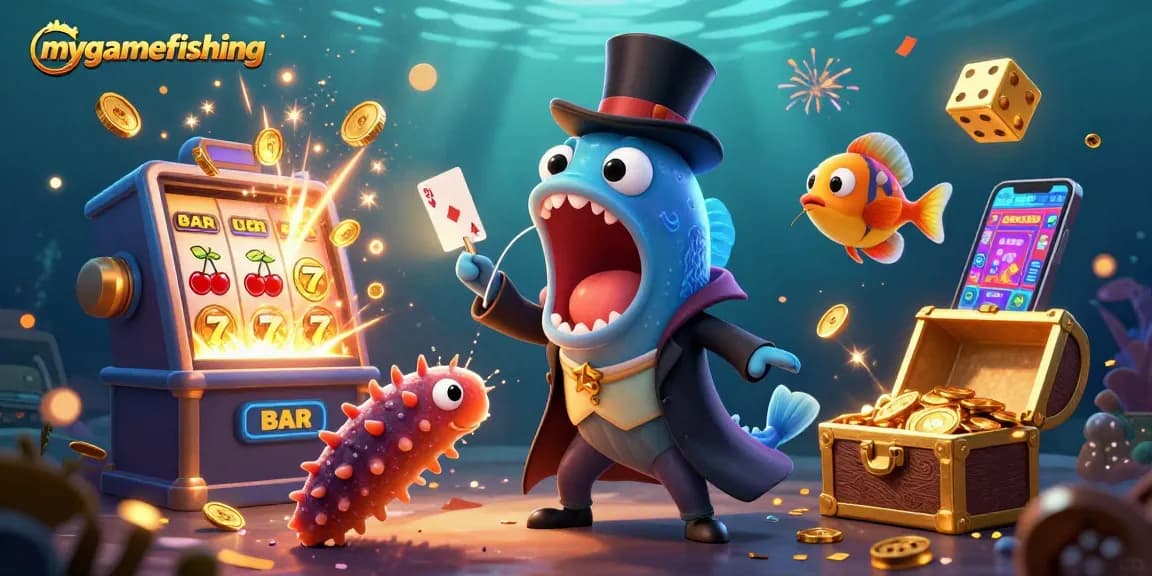Experience the magic of mygamefishing with a vibrant 3D underwater casino scene featuring enchanting sea creatures.