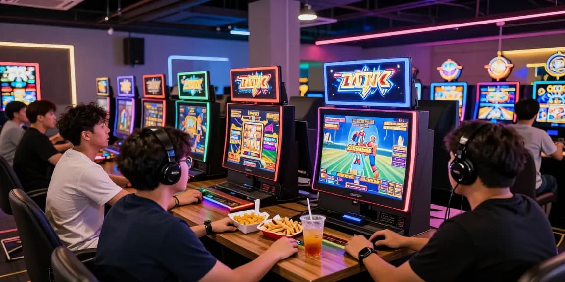 Players enjoying an engaging slot game experience in a vibrant gaming lounge.