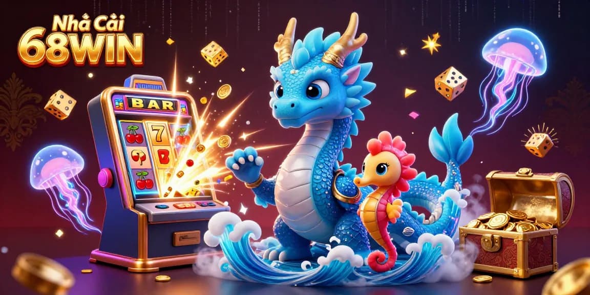 Experience exciting wins at Nhà Cái 68WIN with vibrant 3D casino elements and games.