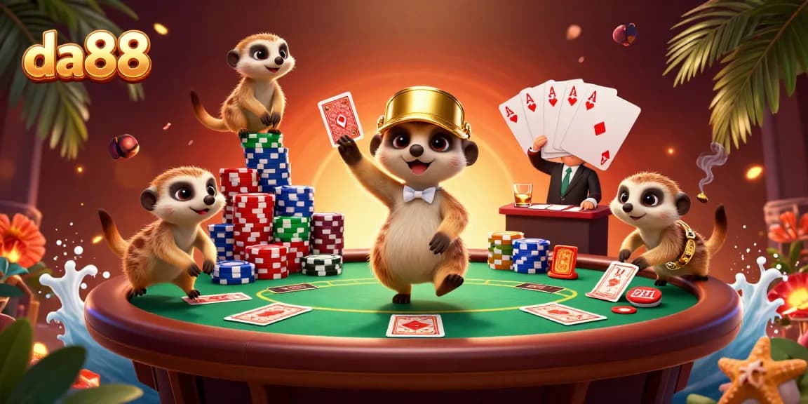 Experience da88 with meeerkat dealers and vibrant poker action in a lively casino.