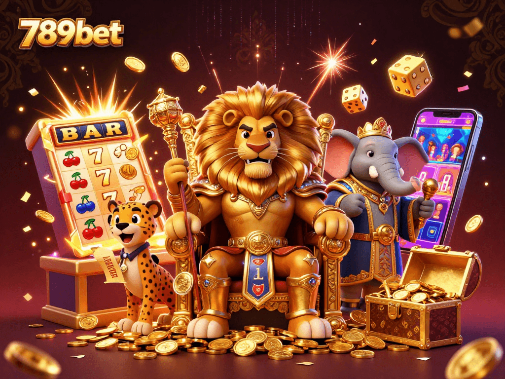 Play slots and win big with 789bet's exciting casino experience featuring vibrant characters and elements.