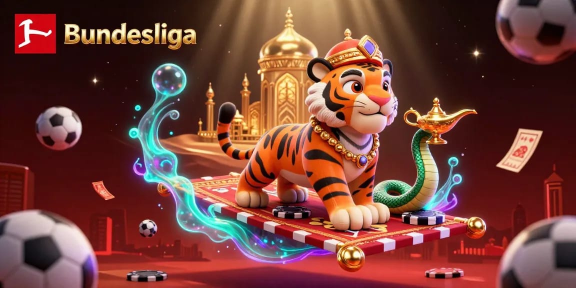 Experience the thrilling Bundesliga sports betting action with dynamic characters and vibrant elements.