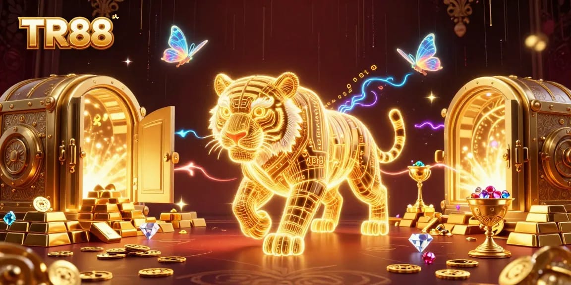 Experience the exhilarating TR88 casino adventure with golden treasures and neon energy.