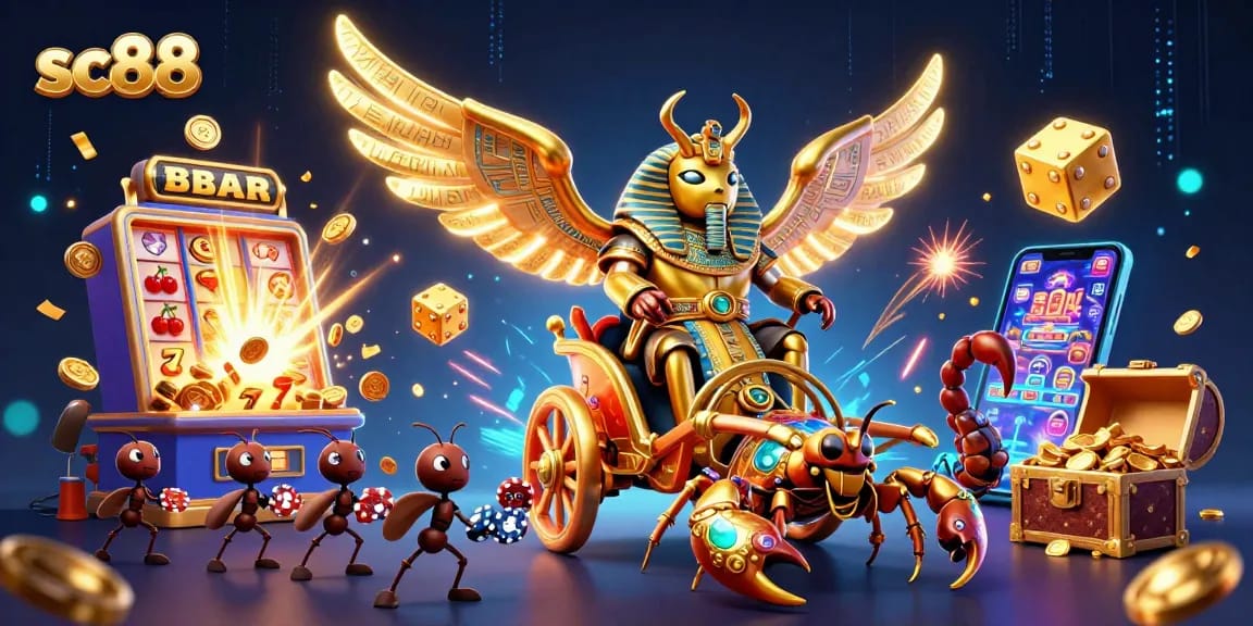 Experience the thrilling world of sc88 as players embark on a golden adventure with vibrant casino elements.