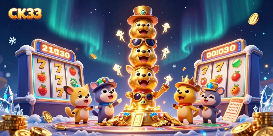 CK33 showcases an exciting scene with animated totem and vibrant slots elements for immersive gaming experiences.