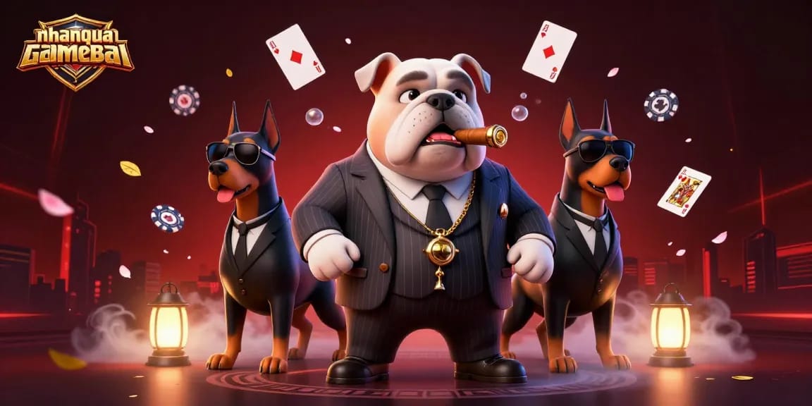 Engage in thrilling gameplay at nhanquagamebai with a mafia boss bulldog and bodyguard Dobermans.
