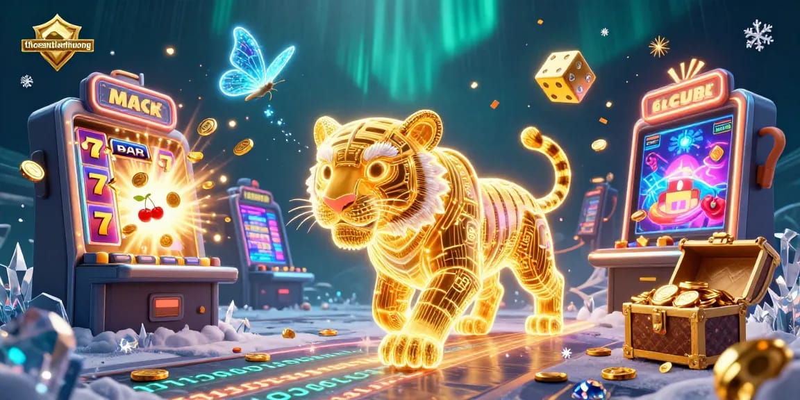Engage with the thrilling world of thosantienthuong as a golden tiger explores an electrifying casino.
