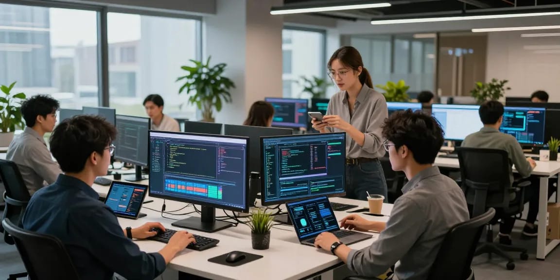 快连团队在现代科技办公环境中协作,提高网络连接性能和用户体验