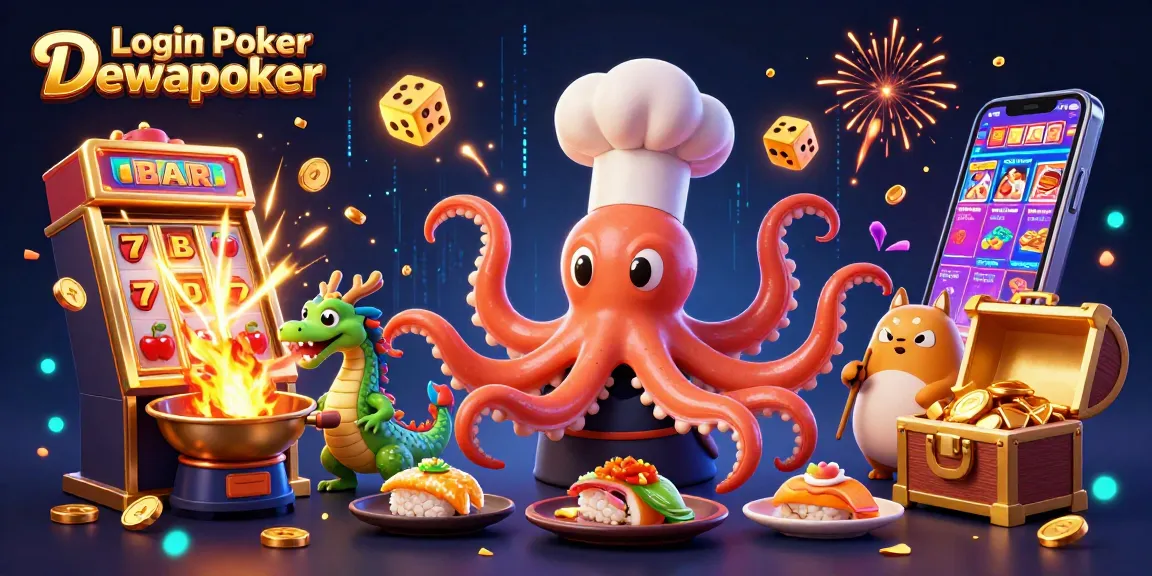 Play Login Poker Dewapoker with an exciting 3D casino scene featuring unique characters and vibrant game elements.