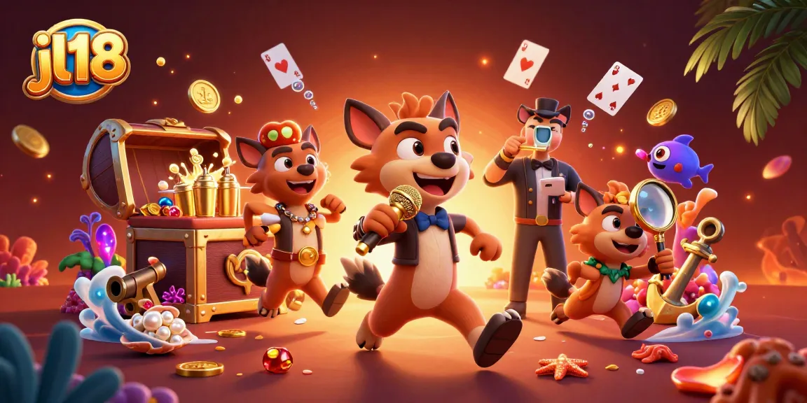 jl18 hyenas comedy casino club with vibrant gaming elements and underwater treasures