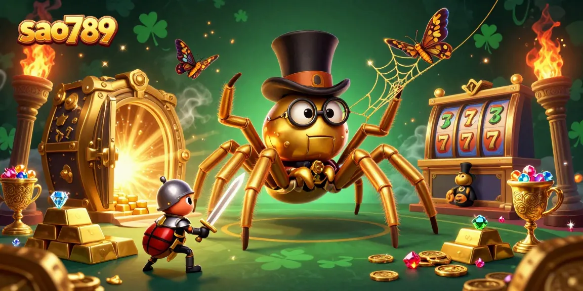 Sao789 promises an adventurous slot experience with dynamic characters amidst gold and treasures.