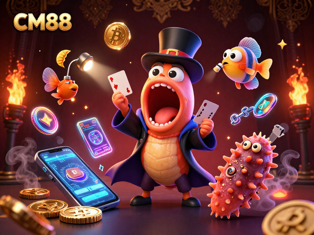 CM88 offers thrilling casino magic with unique characters performing tricks, showcasing exciting gaming elements.