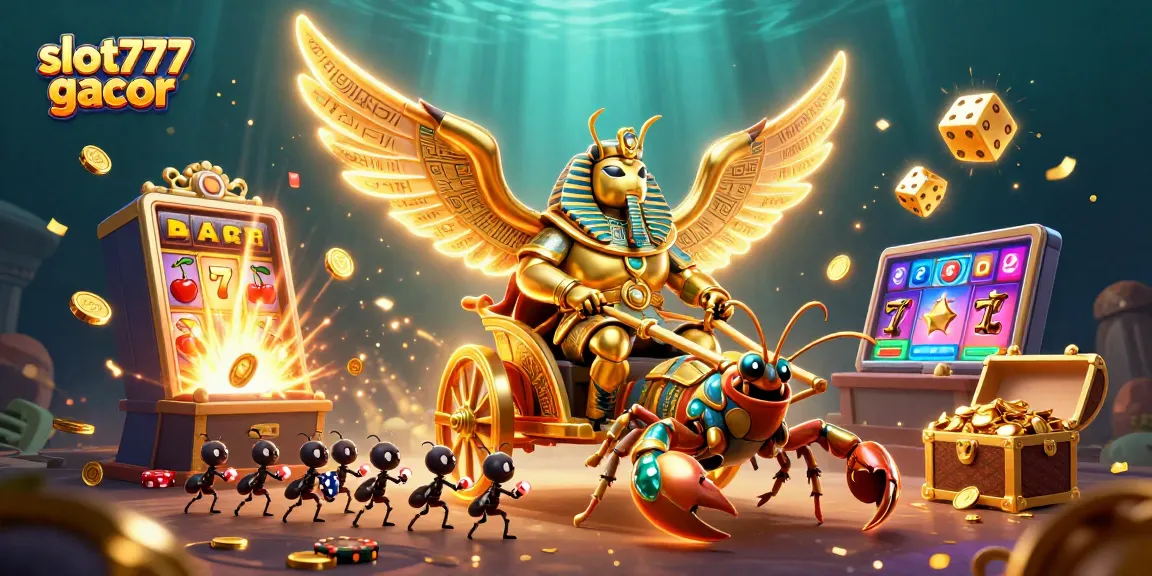 Experience the thrill of slot777 gacor with vibrant treasures, exciting characters, and captivating casino elements surrounding the action.