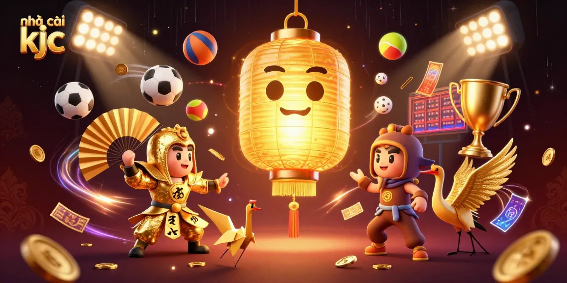 Engage with nhà cái kjc in a vibrant 3D casino scene full of dynamic sports betting elements.