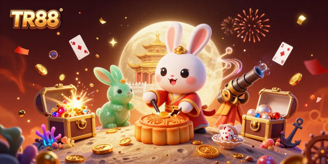 Experience TR88 with a vibrant 3D scene showcasing exciting gambling elements and playful characters.