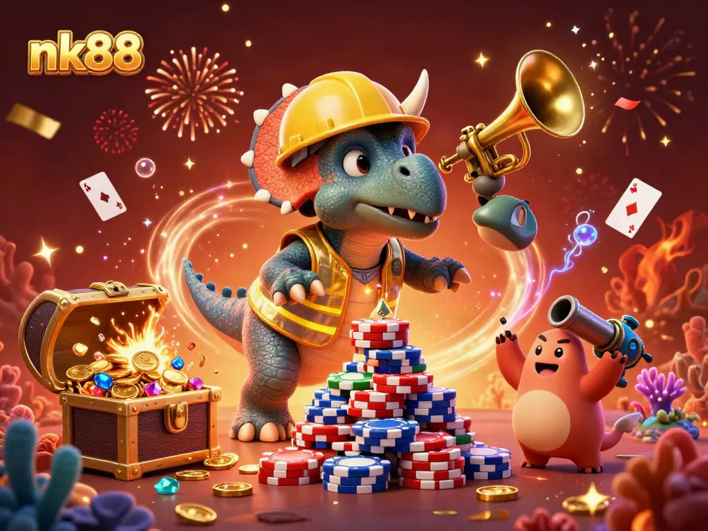 Engage with thrilling nk88 casino moments featuring colorful chips and dynamic celebration elements.