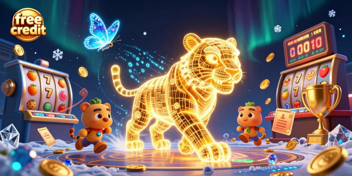 Experience the thrill of free credit bonuses in a vibrant 3D digital casino world.