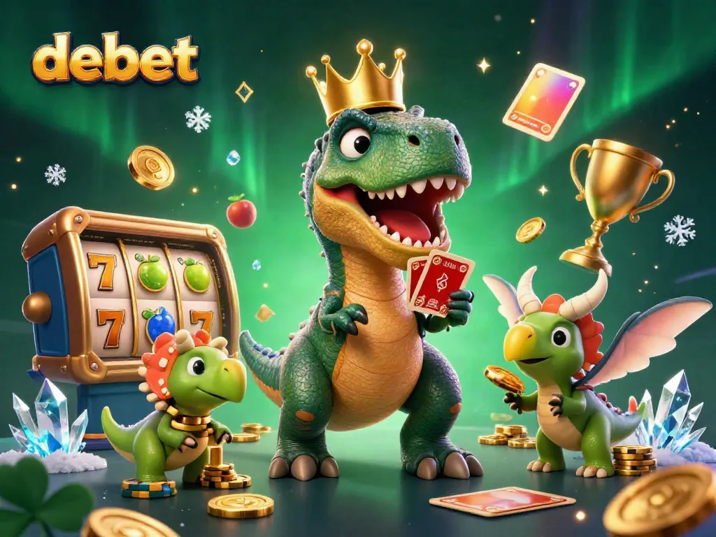 Engaging 3D illustration featuring debet-themed characters in a dynamic casino setting.