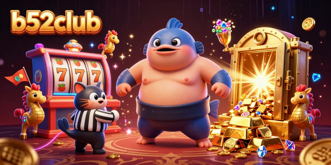 Engage in thrilling gameplay with b52club featuring vibrant underwater casino characters and slot elements.
