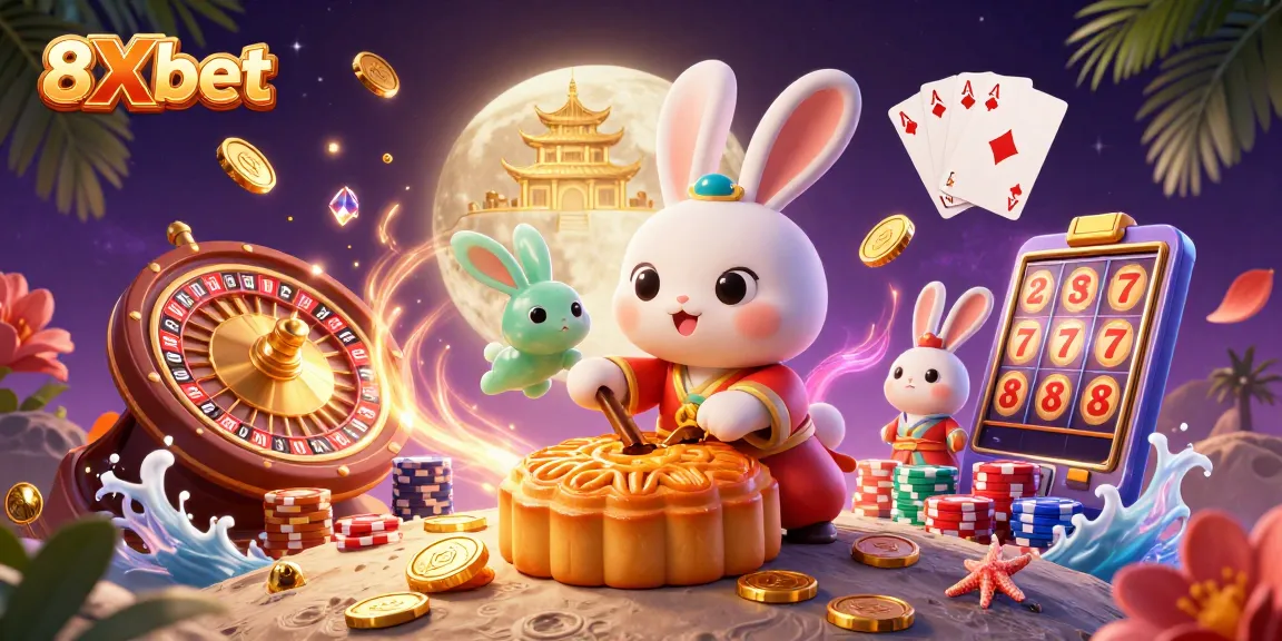 Experience the thrill of 8Xbet with lunar-themed casino elements showcasing captivating gameplay.