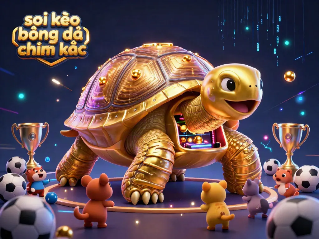 Soi kèo bóng đá chính xác captures a lively gambling scene with a golden tortoise pinball machine.
