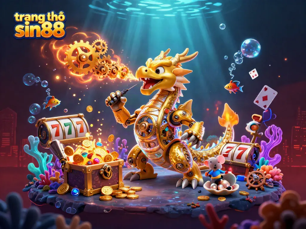 Experience winning thrills with the trang chủ sin88, featuring a vibrant 3D casino scene filled with excitement.