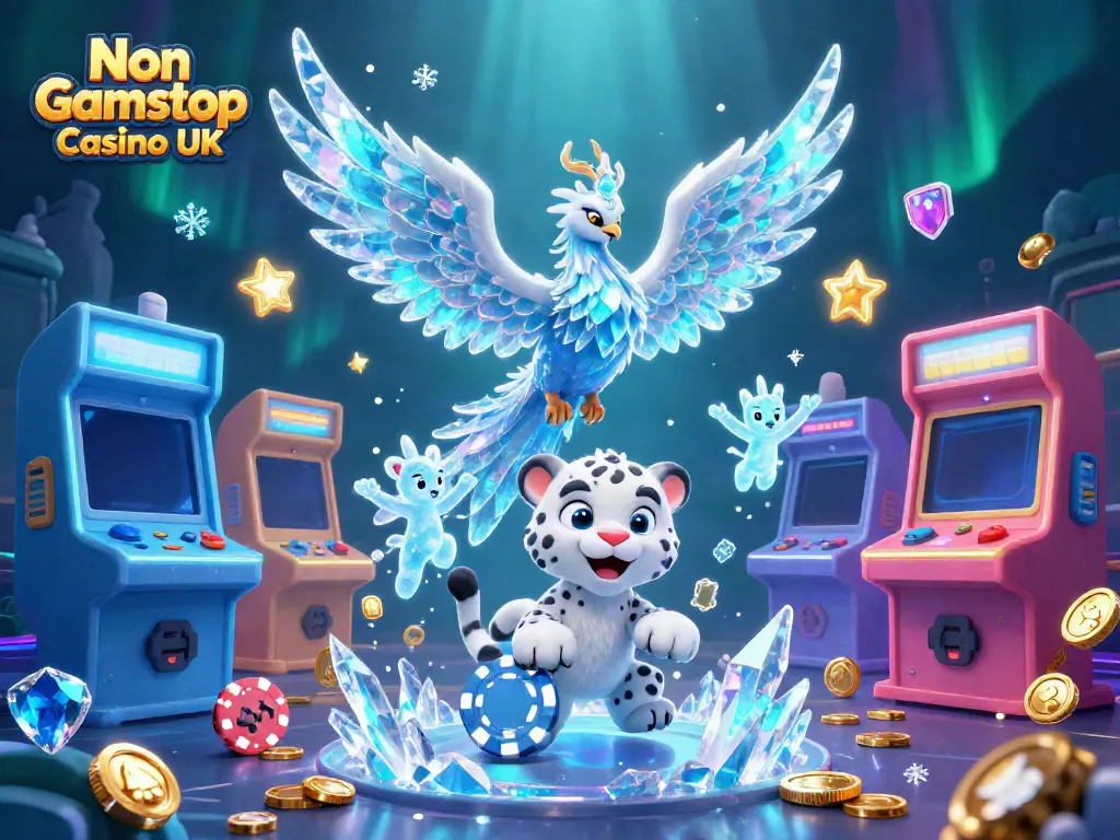 Experience the magic of Non Gamstop Casino UK with a vibrant 3D scene of animated characters.