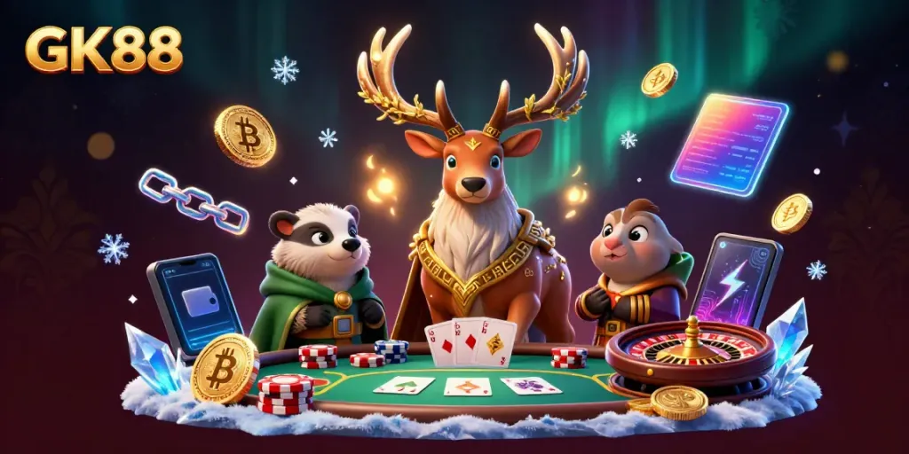 Experience thrilling action with GK88 poker-themed characters in 3D animation, showcasing the excitement of casino gaming.