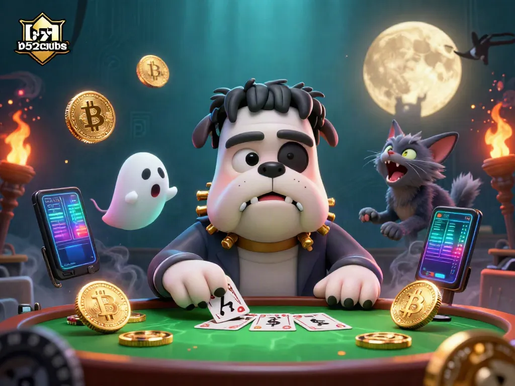 Engage with exciting games at b52clubs featuring a playful casino scene with unique characters.