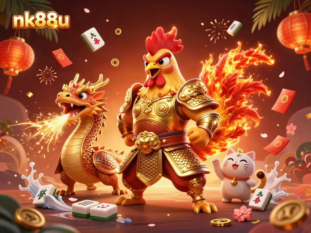 Engage with the thrilling world of nk88u featuring fiery characters and casino elements in a vibrant scene.