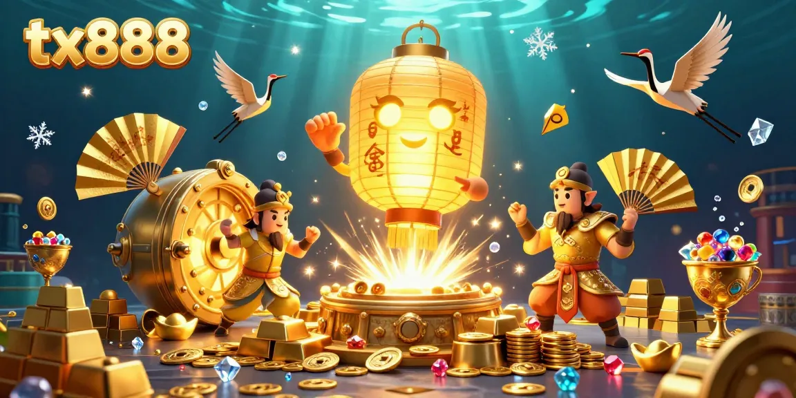 Experience the magic of tx888 with the golden lantern spirit amidst a dynamic casino scene.