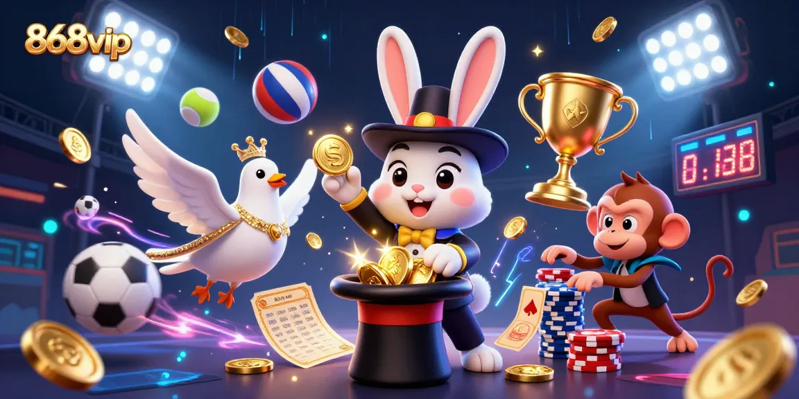 Experience thrilling gameplay with 868vip, featuring vibrant characters in a packed casino scene.