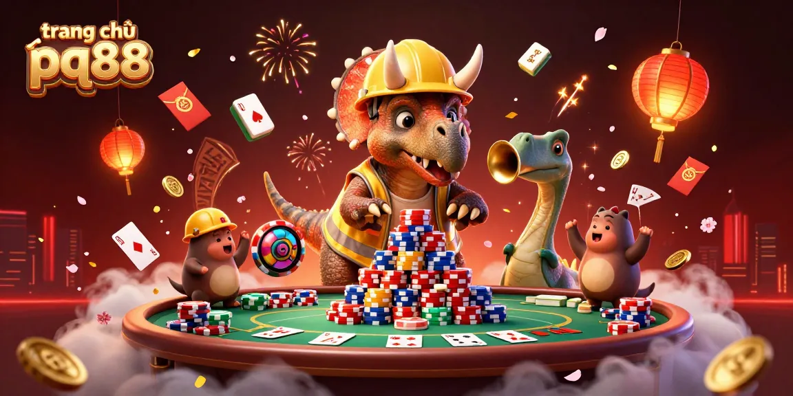 Experience thrilling poker excitement at trang chủ pq88 with dynamic 3D characters celebrating wins.