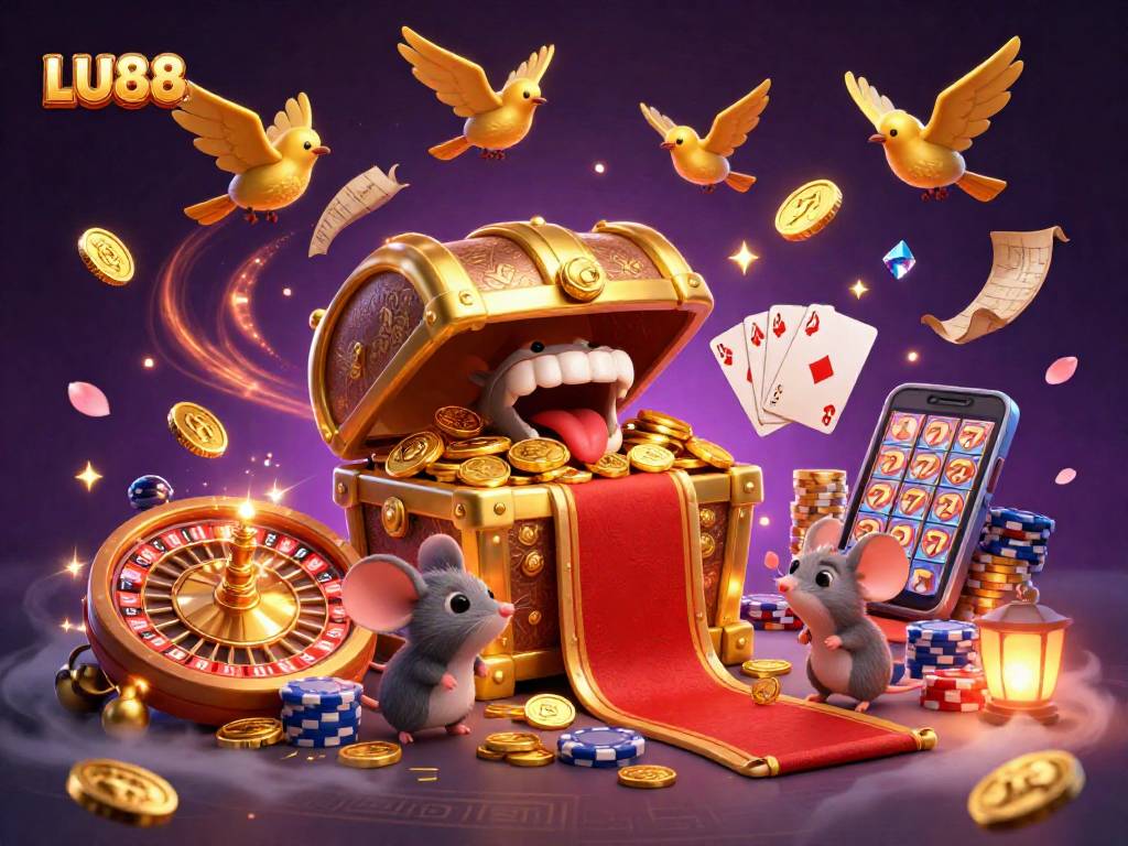 LU88 showcases thrilling adventure in a vibrant 3D casino atmosphere, luring players with treasures.