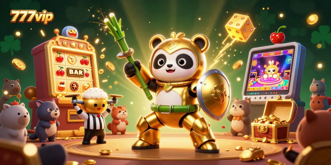 Experience thrilling gameplay with 777vip's dynamic characters and casino elements in a vibrant illustration.