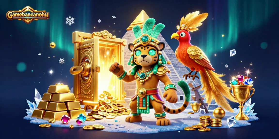 Gamebancanohu features a dynamic scene with a Mayan jaguar priest and treasures overflowing.