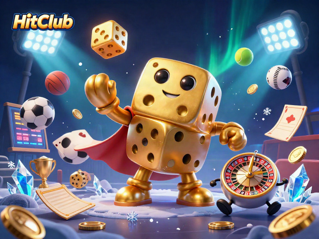 Engage with HitClub's dynamic gaming environment featuring vibrant 3D characters and elements.