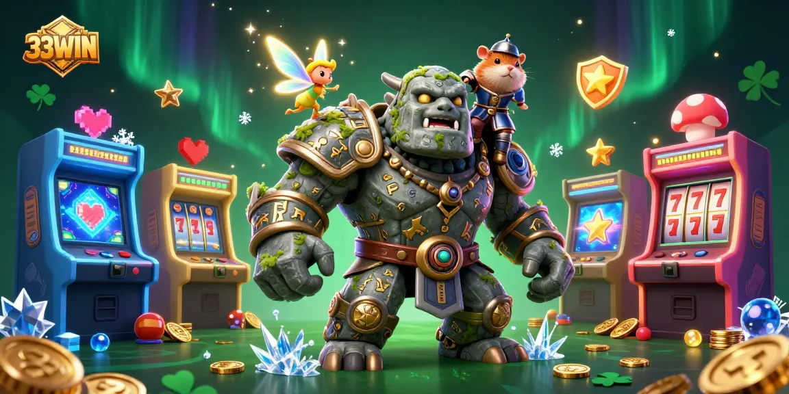 Experience the vibrant world of 33WIN's online gaming with enchanting characters, magical elements, and casino riches.