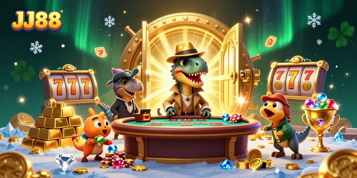 Experience thrilling gameplay at JJ88 with a velociraptor card counter at the blackjack table.