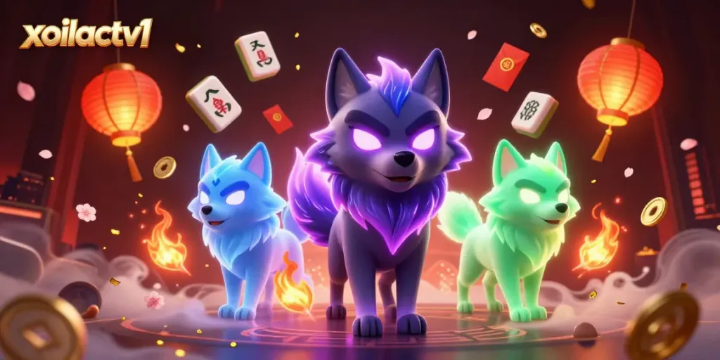 Experience the thrill of casino gaming with xoilactv1 featuring mystical wolves and vibrant elements.