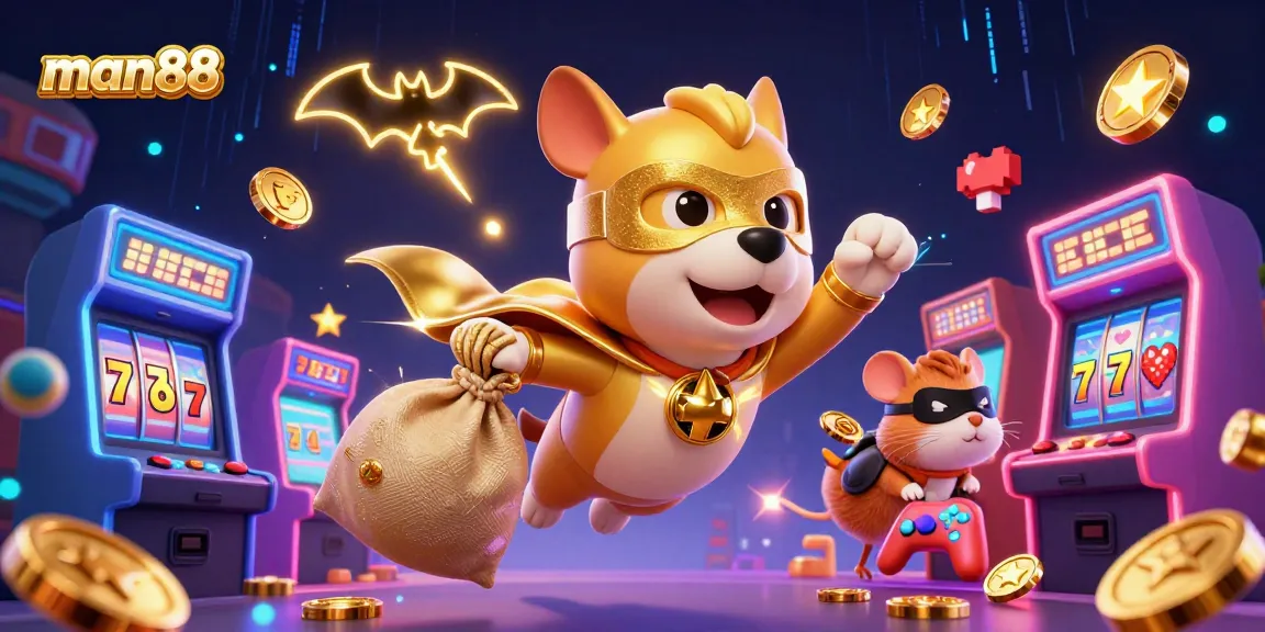 Join man88 in a thrilling 3D casino adventure with superheroes and winning slots.