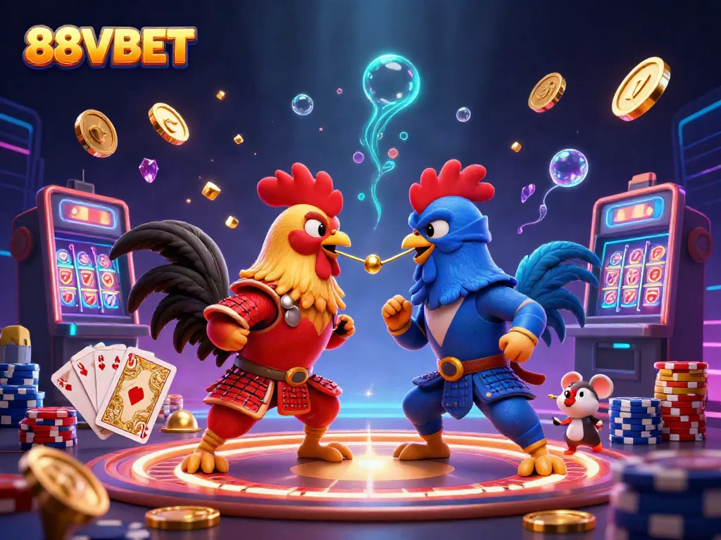 Engage in thrilling rounds at 88VBET with dynamic fighting roosters and exciting casino elements.