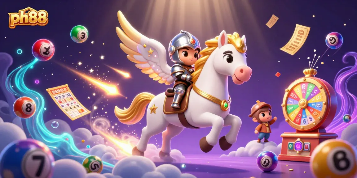 Engage in thrilling gaming at ph88 with colorful casino elements and a celestial knight.